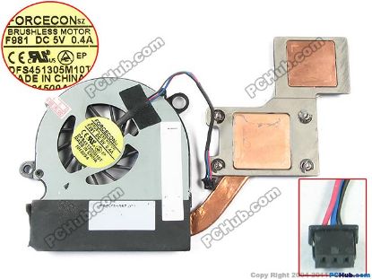 Picture of HP ProBook 5310m Cooling Fan  DFS451305M10T, F981, Heatsink with Fan
