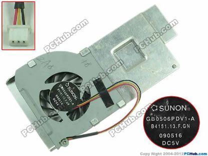 Picture of SUNON GB0506PDV1-A Cooling Fan  B4151.13.F.GN, w50x3x3, 5V Heatsink fan