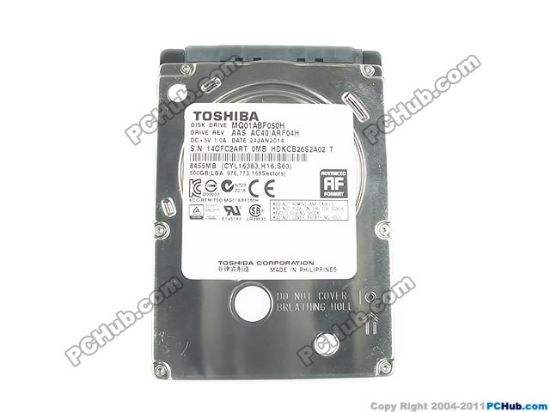 Picture of Toshiba MQ01ABF050H HDD 2.5" SATA SSHD 500GB, 8455MB SSD
