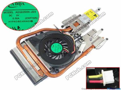 Picture of Fujitsu LifeBook AH530 Cooling Fan  CP500811-01, Heatsink Fan