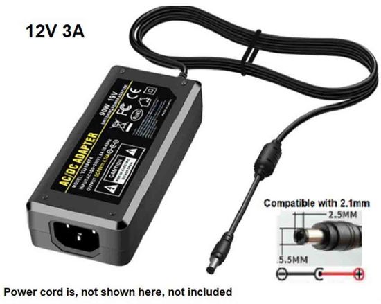 Picture of PCH OEM 12030, AC adapter 12V 2A, 5.5/2.5mm