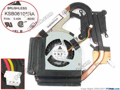 Picture of Dell XPS 14z L412z Cooling Fan  BD50, DP/N: MK9J3, DC5V 0.40A, Heatsink  fan