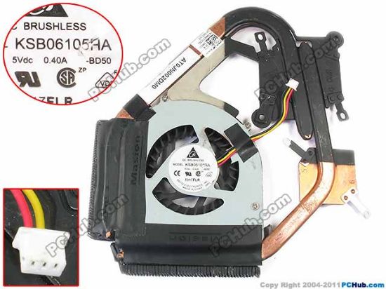 Picture of Dell XPS 14z L412z Cooling Fan  BD50, DP/N: MK9J3, DC5V 0.40A, Heatsink  fan