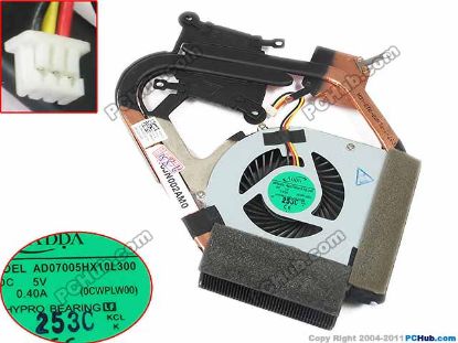 Picture of Dell XPS 14z L412z Cooling Fan   DP/N: MK9J3 0MK9J3, Heatsink fan, Discrete