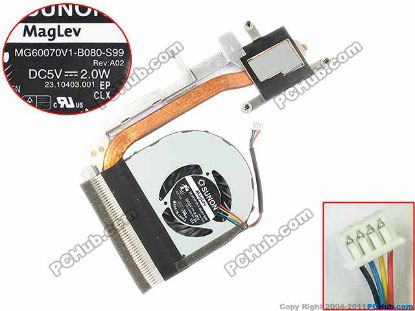 Picture of Lenovo IdeaPad S205 Cooling Fan  60.4JB09.003, Heatsink fan, New