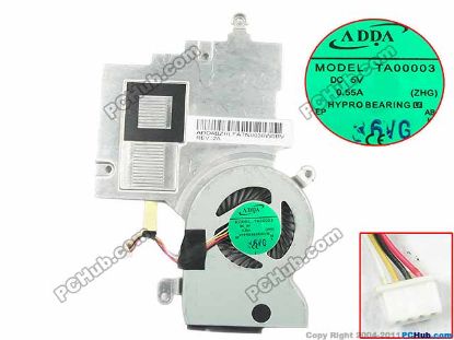 Picture of ADDA TA00003 Cooling Fan  ZHG, w20x4x4, 5V 0.55A, Heatsink fan