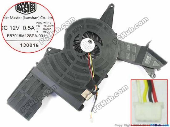Picture of Cooler Master FB7015M12SPA-001 Cooling Fan  46NZAFATP10 DC12V 0.50, Bare fan