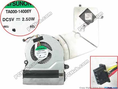 Picture of SUNON TA000-14006Y Cooling Fan  4ZZYLFATN00, DC 5V 2.50W Heatsink fan