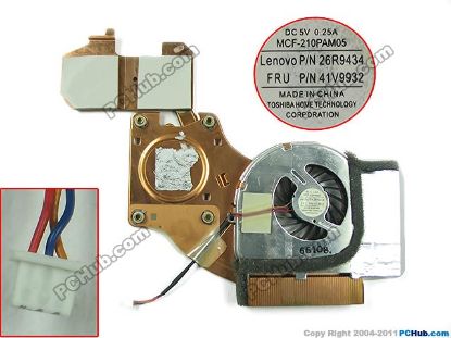 Picture of IBM Thinkpad T60 Series Cooling Fan  T60, T60P, with heatsink,1