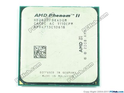 Picture of AMD Phenom II X4 970 (Black Edition) CPU Desktop 45nm, HDZ970FBK4DGM, 3.5 GHz, 4 X 512 KB, 6 MB, Qu