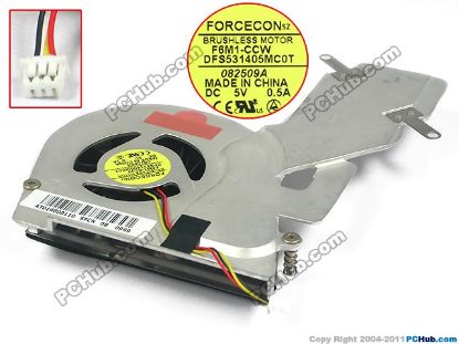 Picture of Toshiba Satellite A215 Series Cooling Fan  F6M1-CCW, w25x3x3, 5V 0.5A, Bare fan