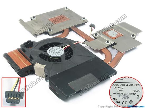 Picture of HP Pavilion dv6-6000 Series Cooling Fan  650797-001, DC5V, 0.50A, Heatsink fan
