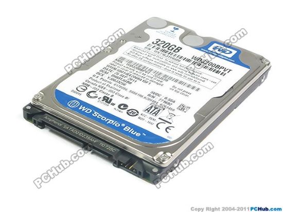 Picture of Western Digital WD3200BPVT HDD 2.5" SATA 320GB-600GB 2.5, SATA2, 320GB, 5400rpm