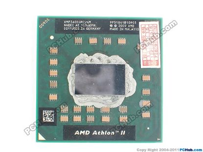 Picture of AMD Athlon II P360 CPU Mobile (Pin Grid Array) 45nm, AMP360SGR22GM, 2.3 GHz, NIL, Dual-Core