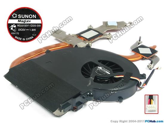 Picture of Acer Aspire 8940 Series Cooling Fan  3NZY8TATN60, w45x4x4, 5V 1.9W, Heatsink fan
