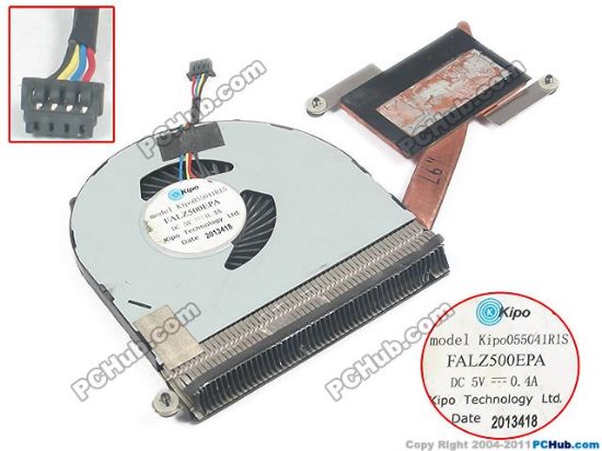 Picture of Kipo 055041R1S Cooling Fan  DC5V 0.40A, Bare