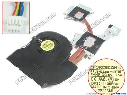 Picture of Forcecon DFS541105FC0T Cooling Fan  FAHR, DC5V 0.5A, Cooling Heatsink fan