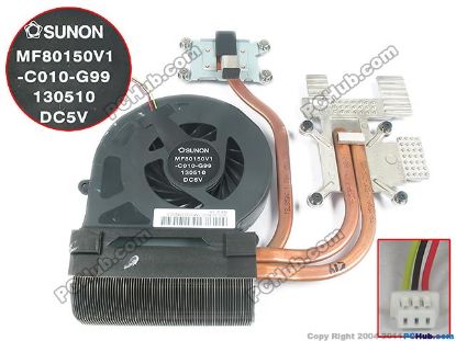 Picture of SUNON MF80150V1-C010-G99 Cooling Fan  w10x3x3, 5V, Heatsink fan
