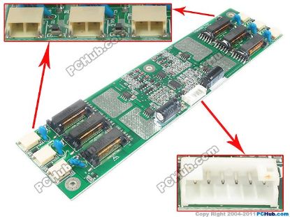 Picture of PCH Inverter 6-Lamp Type LCD Monitor /TV Inverter (Universal Use) 6-Lamp,  SNB-0601, 192x48mm, For 22"-32"  Display