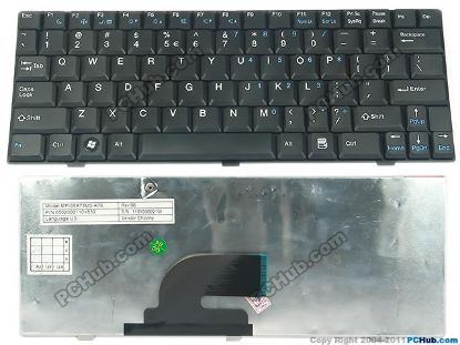 Picture of Hasee U20R Keyboard US With "€", 15", Black, New
