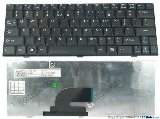 Picture of Hasee U20R Keyboard US With "€", 15", Black, New
