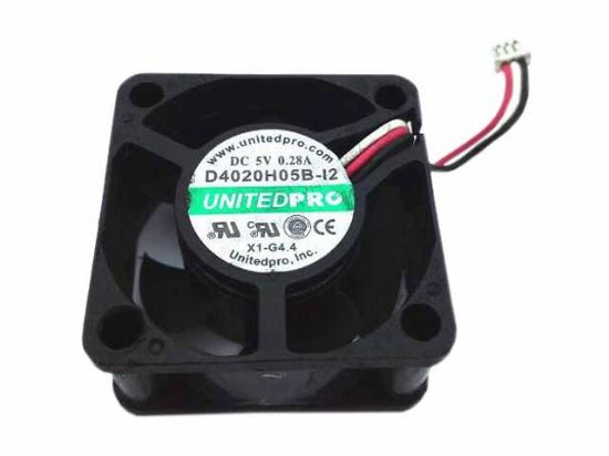 Picture of UNITEDPRO D4020H05B-12 Server - Square Fan 5V0.28A, sq40x40x20mm, 50x3Wx3P
