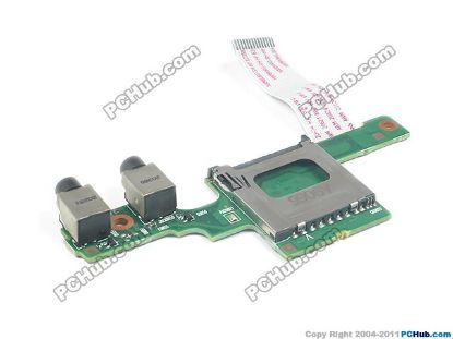 Picture of Compaq 620 Sound Board 605797-001, with Card Reader and Cable