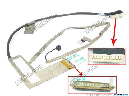 Picture of ASUS N61 series LCD Cable (16") 1422-00LA0AS, For 16" LED LCD panel (white Webcam 
