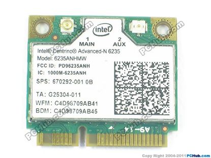 Picture of HP ProBook 4340s Wireless LAN Card 670292-001, Intel N 6235