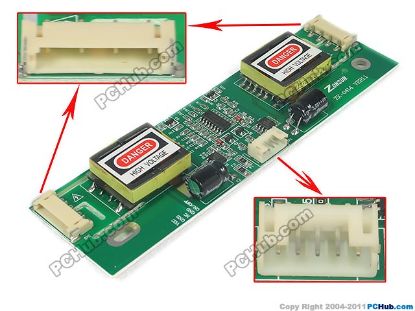 Picture of PCH Inverter 4-Lamp Type LCD Monitor /TV Inverter (Universal Use) ZX-0414, 135x45mm, For 15"-19"  Display