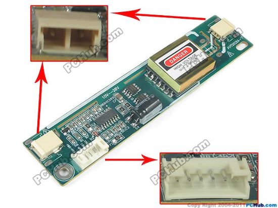 Picture of PCH Inverter 2-Lamp Type LCD Monitor /TV Inverter (Universal Use) 2-Lamp, 6-Pin, 10V-28V, AVT2028A-7, 120x26mm, For 