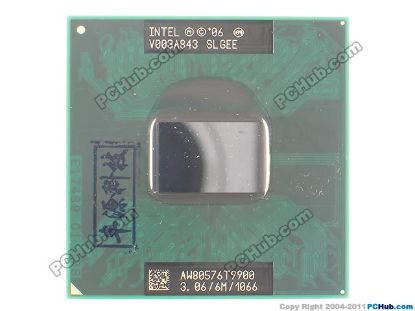 Picture of Intel SLGEE Core 2 Duo Mobile T9900 3.06GHz CPU (Old Type) SLGEE, 6M, 3.06GHz