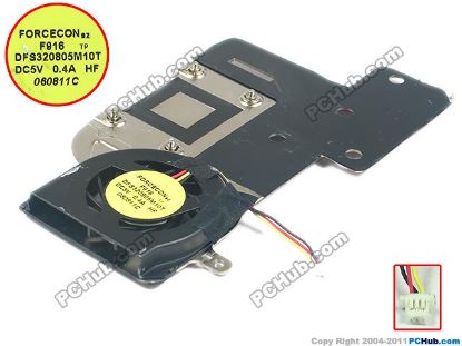 Picture of HP Mini 5103 Series Cooling Fan  F916, w10x3x3, 5V 0.4A, Heatsink Fan