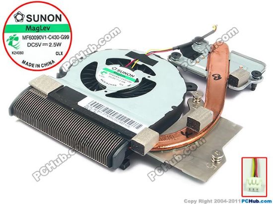 Picture of SUNON MF60090V1-C430-G99 Cooling Fan  w55x4x4, 5V 2.5W, Heatsink fan