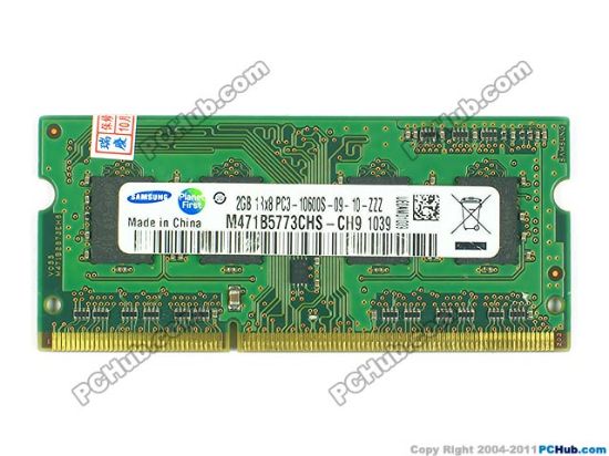 Picture of Samsung M471B5773DH0-CH9 Laptop DDR3-1333 2GB 1333Hz DDR3