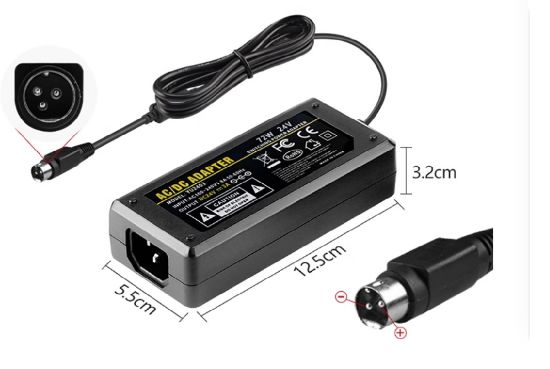 Picture of PCH OEM 12040, AC Adapter, 12V 4A,3-Pin P1+V+ P2=V-, C14