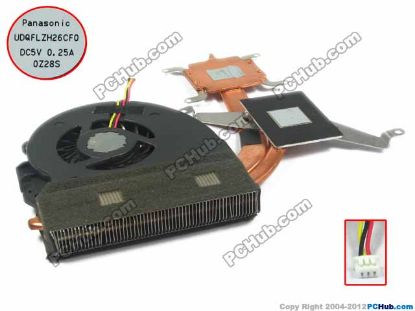 Picture of Panasonic UDQFLZH26CF0 Cooling Fan  w15x3x3, 5V 0.25A, Heatsink Fan