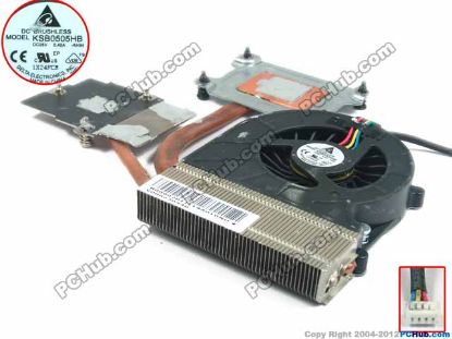 Picture of Toshiba Common Item (Toshiba) Cooling Fan  KSB0505HB -AH94, with heatsink, V000230440