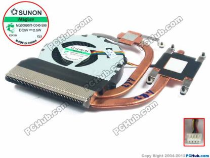 Picture of Lenovo IdeaPad Z370A Cooling Fan  w40x4x4, 5V 2.5W, Heatsink fan 