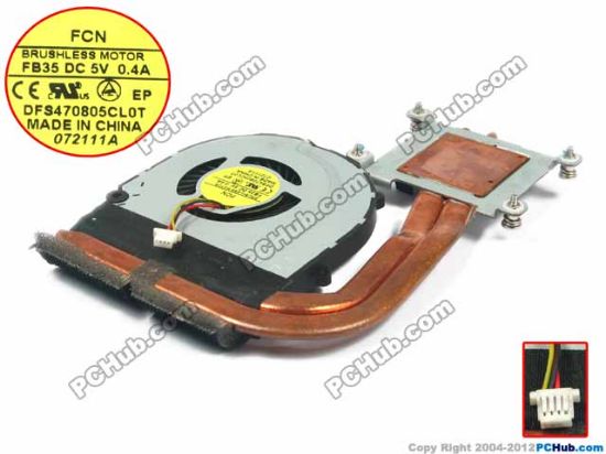 Picture of Forcecon DFS470805CL0T Cooling Fan  FB35, w10x3x4, 5V 0.4A, Heatsink fan 