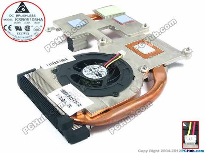 Picture of HP G70 Series Cooling Fan  60.4I501.001, w15x3x3, 5V 0.35A, Heatsink fan