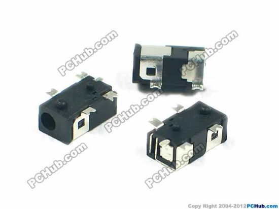 Picture of UPH Jack & Plug Jack- DC Mini 2.5x0.5mm, Size= 9.5x5.2x4mm