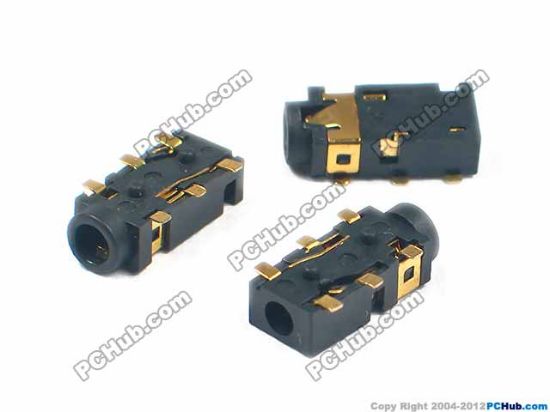 Picture of UPH Jack & Plug Jack- Audio 2.5mm (Laptop) 2.5mm, 6 leg, 12x5x3.2mm thick (Exclude Legs)