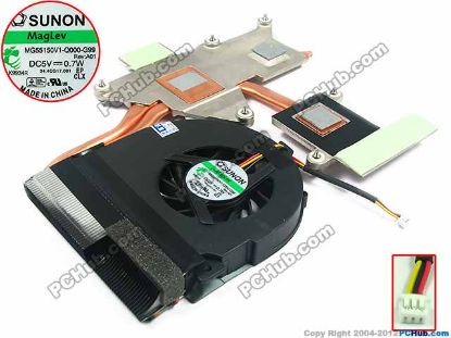 Picture of Acer Aspire 5738 Series Cooling Fan  60.4CG52.003, w55x3x3, 5V 0.7W, Heatsink fan