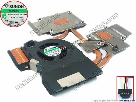 Picture of HP Pavilion dv6-6000 Series Cooling Fan  MF60120V1-C180-S9A, Heatsink fan