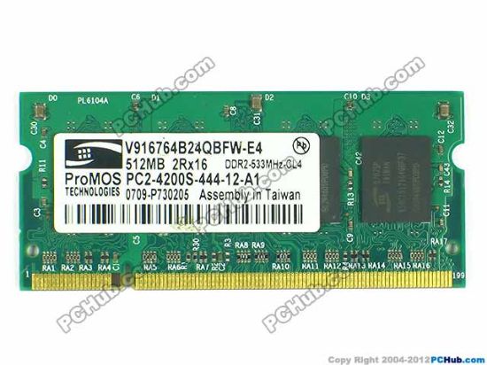 Picture of ProMOS V916764B24QBFW-E4 Laptop DDR2-533 512MB