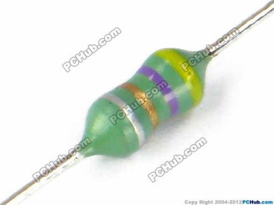 Picture of UPH Inductor Inductor- Color loop Axial Lead 1/4W. 4.7UH. AL0307-4R7K