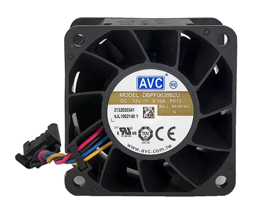 Picture of AVC DBPF0638B2U Server-Square Fan  P010, DC 12V 3.10A, 60x60x38mm, 120mm, 4-Wire 6-Pin
