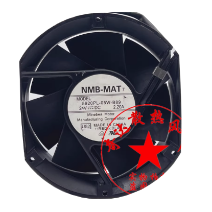 Picture of NMB-MAT / Minebea 5920PL-05W-B89 Server - Round Fan U52, RF172x151x50, w50x3x3, 24V 2.20A, Steel