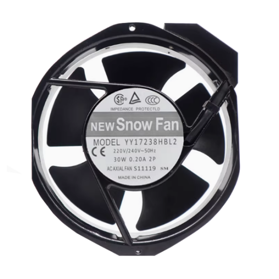Picture of SNOW FAN / YONGYIHAO YY17238HBL2 Server - Round Fan 220V0.20A, Steel, rf172x150x38mm, 2W